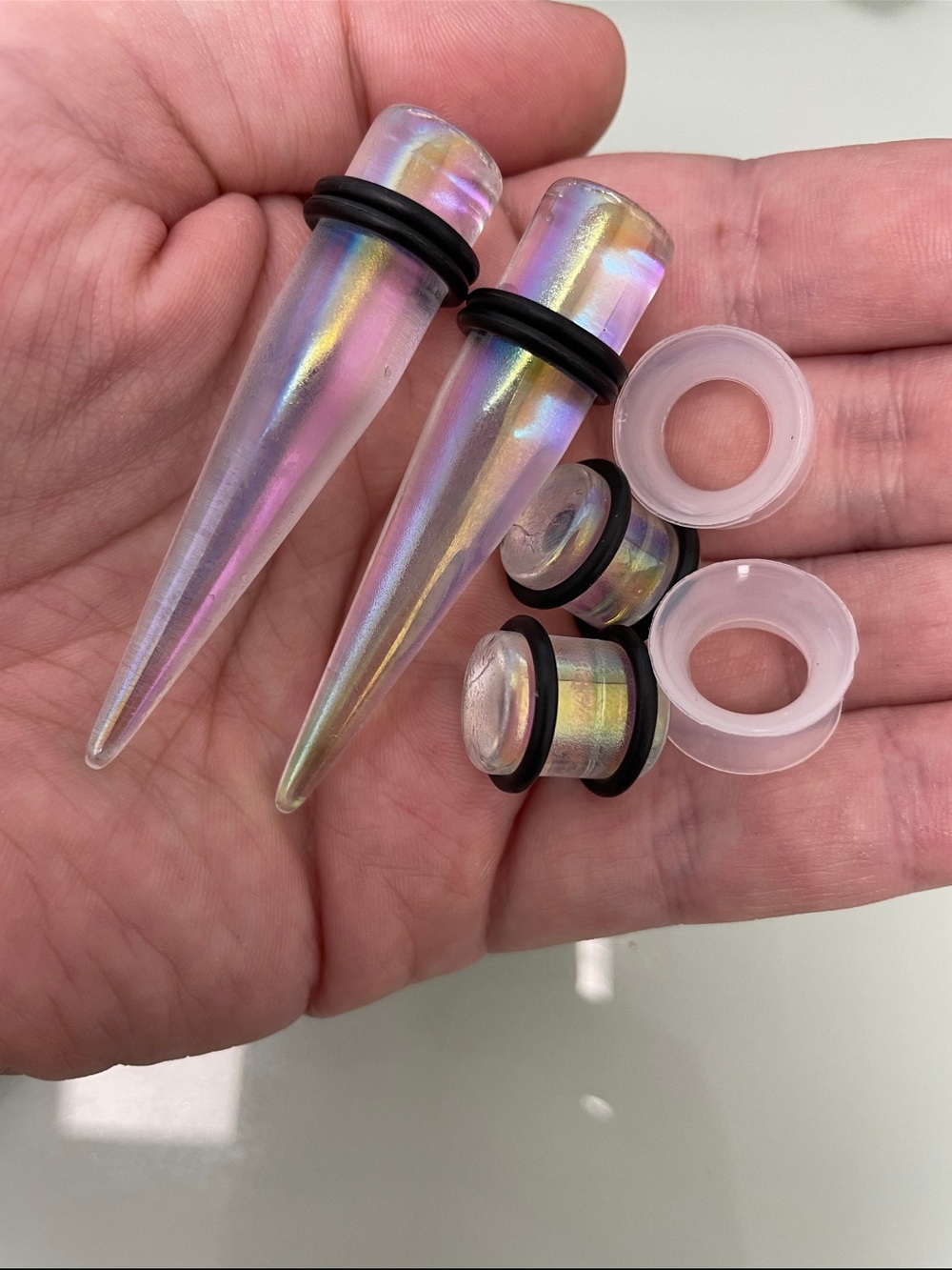 Ear Stretching kit 14G - 12mm clear acrylic